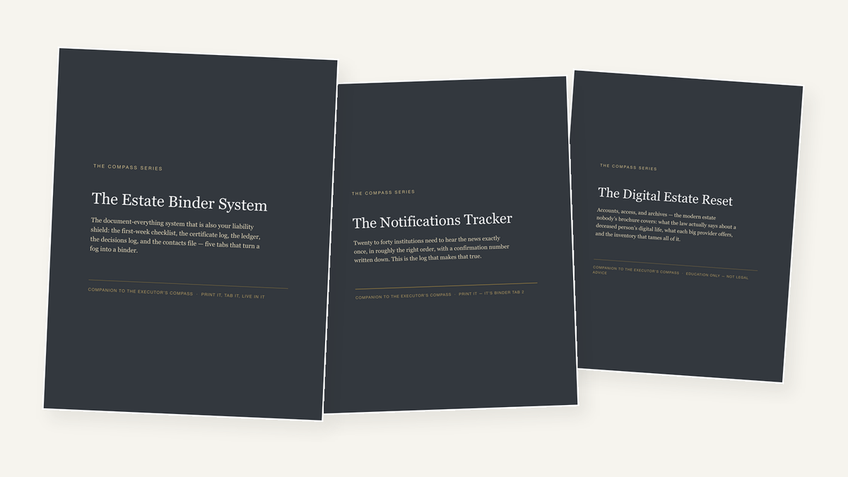 The First Seven Days free guide with the Estate Binder System